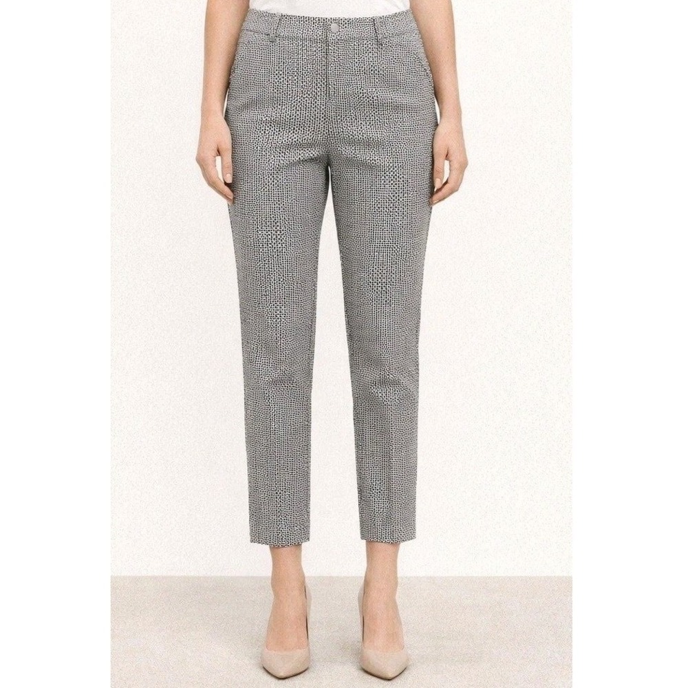 J. Jill Geometric Print Cropped Trouser Pants Womens 2P Flat Front Office Career